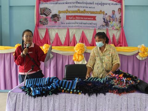 โครงการส่งเสริมและพัฒนาอาชัพแก่กลุ่มสตรี กลุ่มผู้สุงอายุ คนพิการ