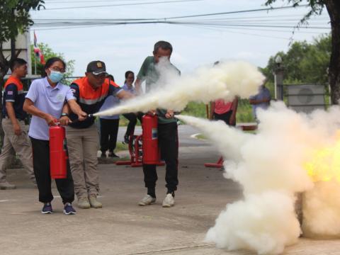 ร่วมโครงการฝึกอบรมซ้อมแผนป้องกันและระงับเหตุอัคคีภัย